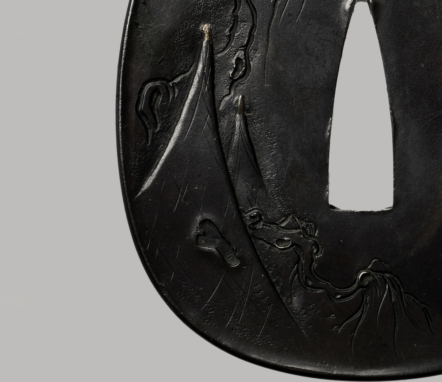 - Tsuba - Edo Mito 無銘(水戸) Willow and waterfowl - NBTHK Tokubetsu Hozon