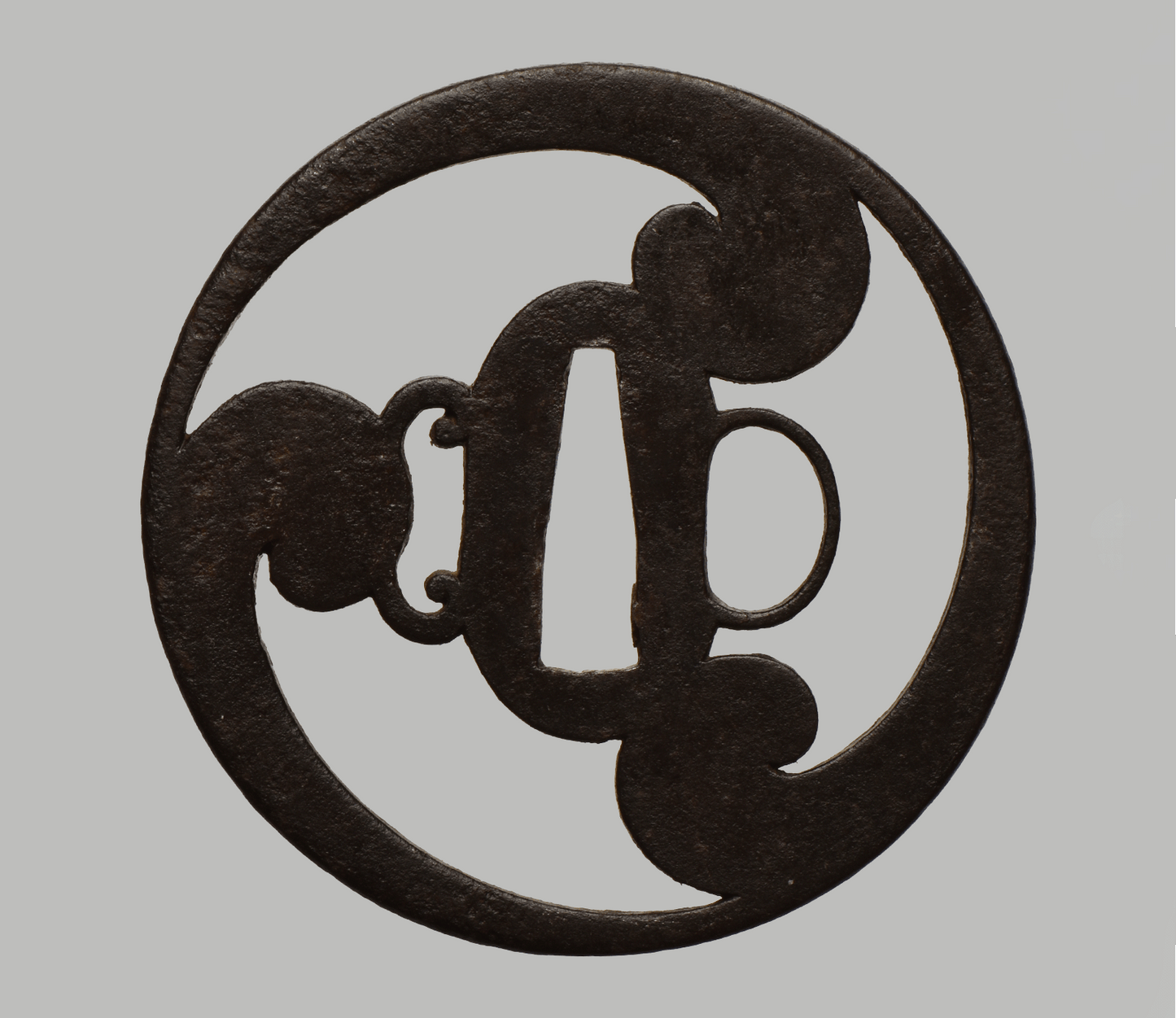 Tsuba - Kō-Shōami Tomoe - antique Momoyama Japan