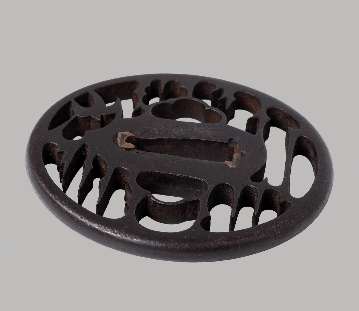 Tsuba Akasaka birds clouds - signed Tadatoki Bushu ju Akasaka
