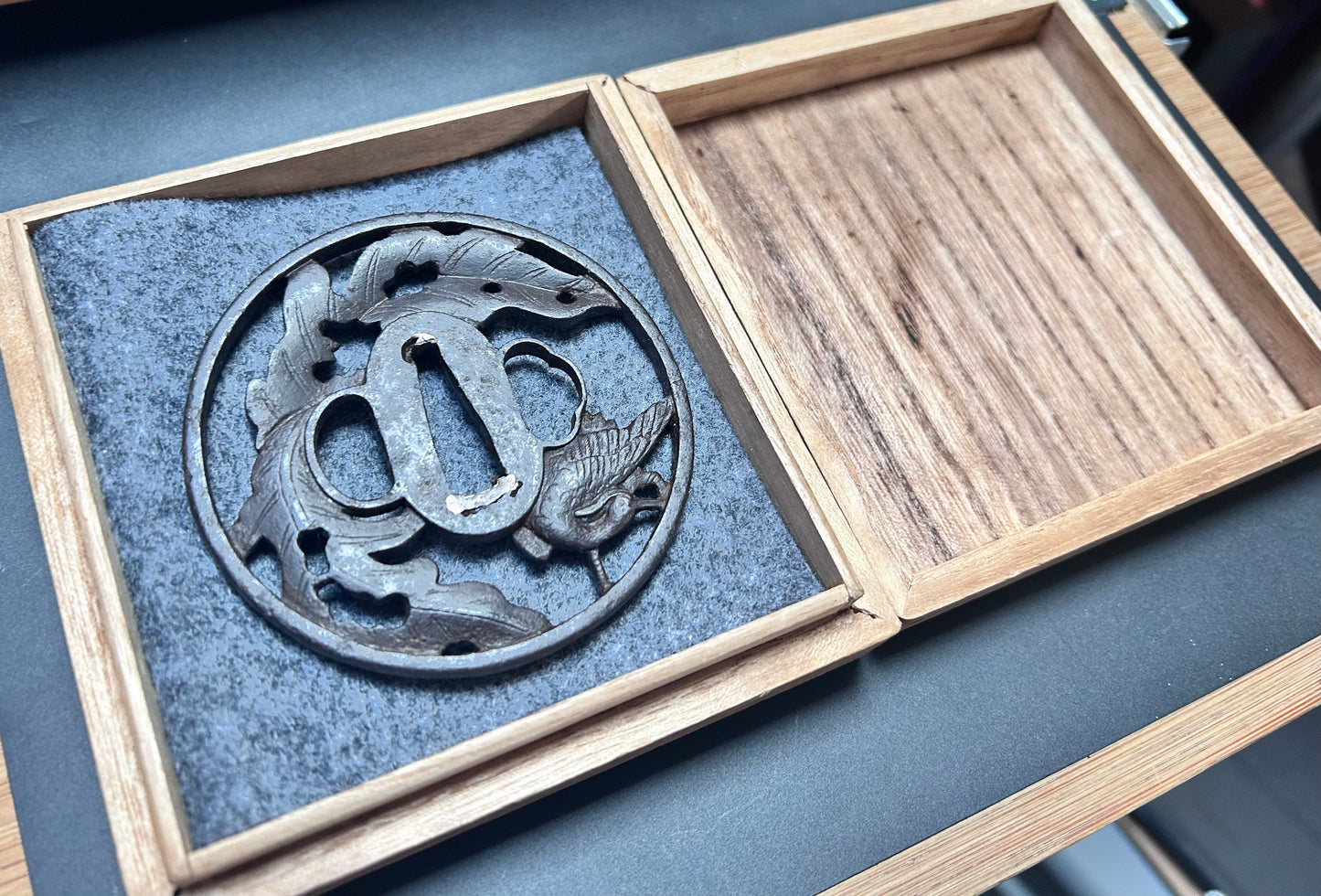 Tsuba - Echizen Kinai - Crane on reed