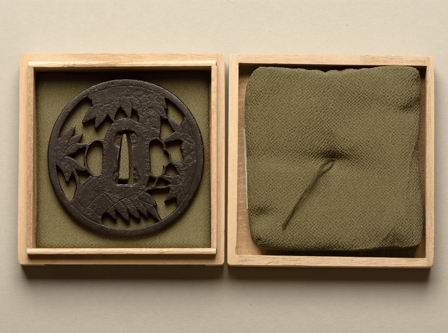 Tsuba - Sukashi - Snow on Bamboo - old Tsuba