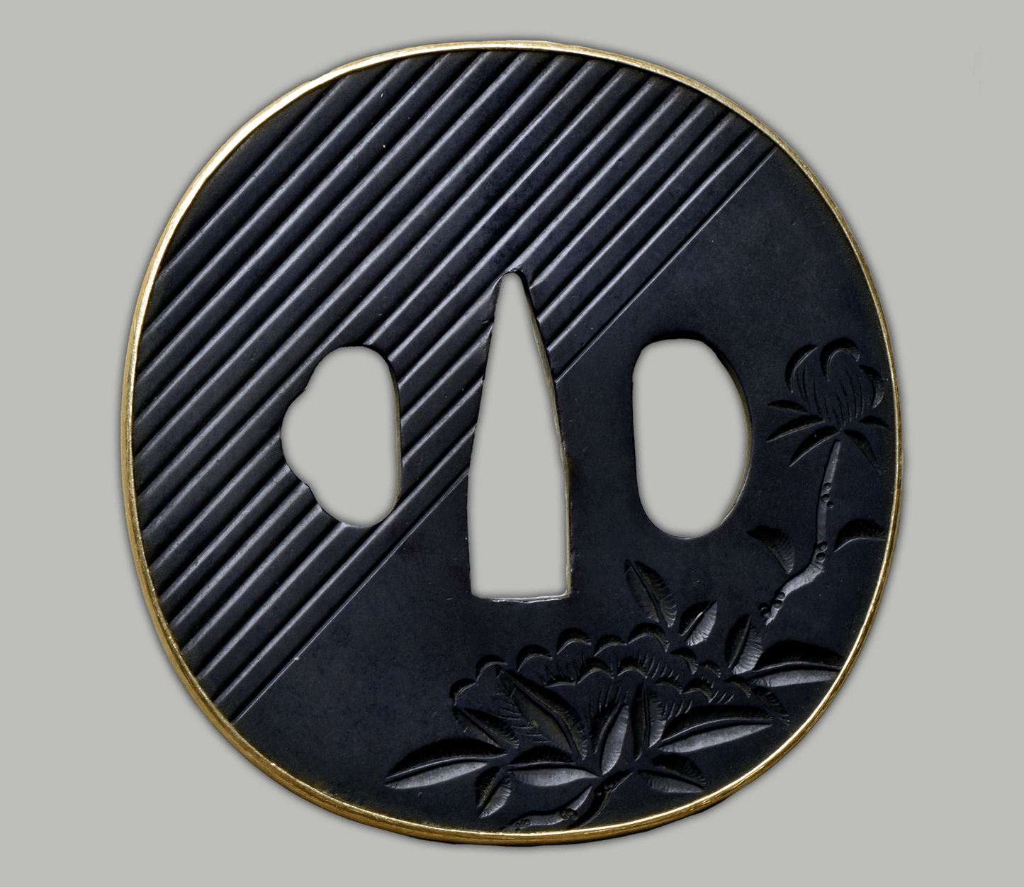 Tsuba - Sochi (宗知) Taki jima - NBTHK Tokubetsu Kicho Hozon, Kanzan Sato Hakogaki