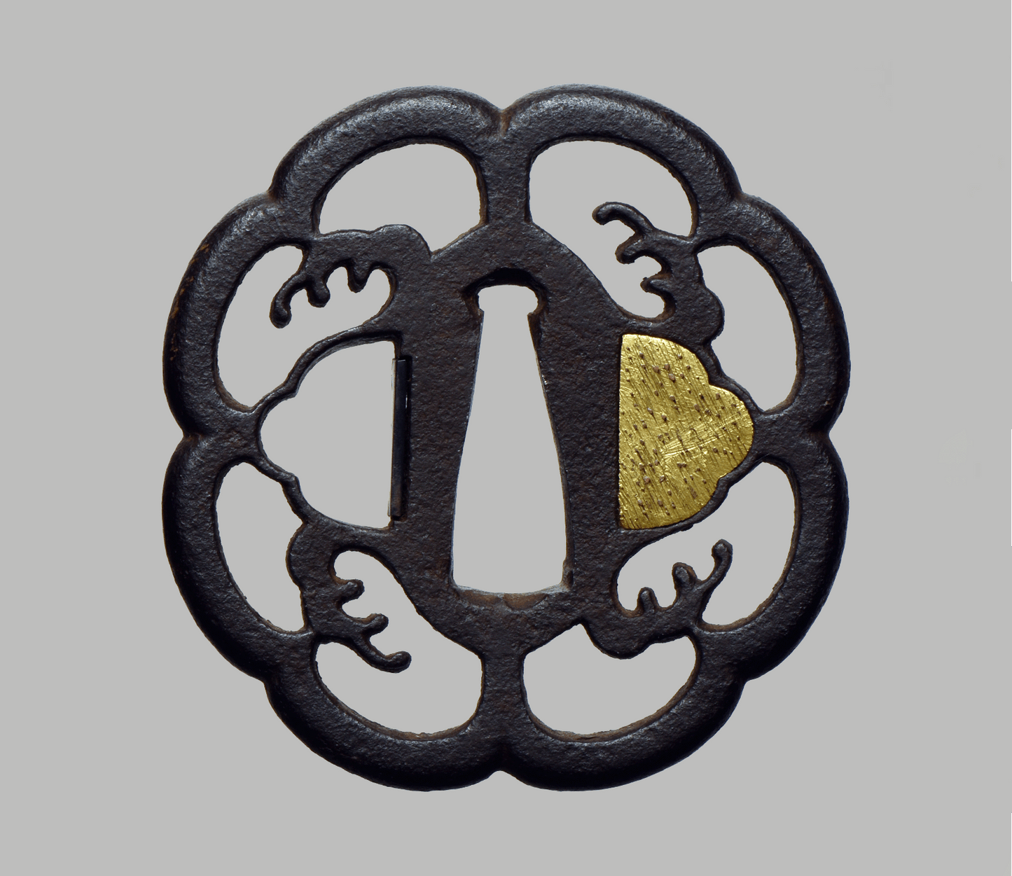 Tsuba - Mokko , Nami waves - antique Edo Japan