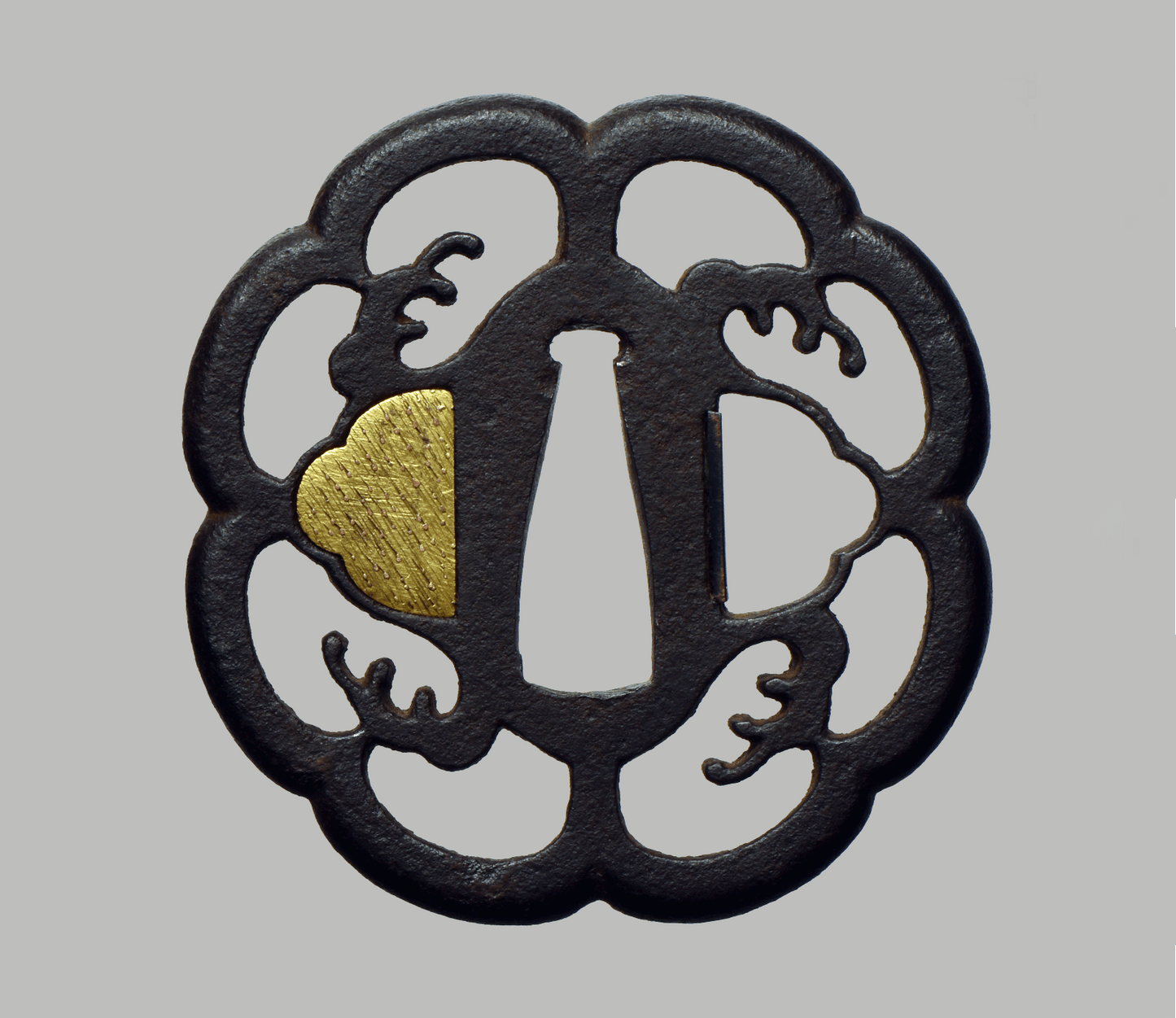 Tsuba - Mokko , Nami waves - antique Edo Japan