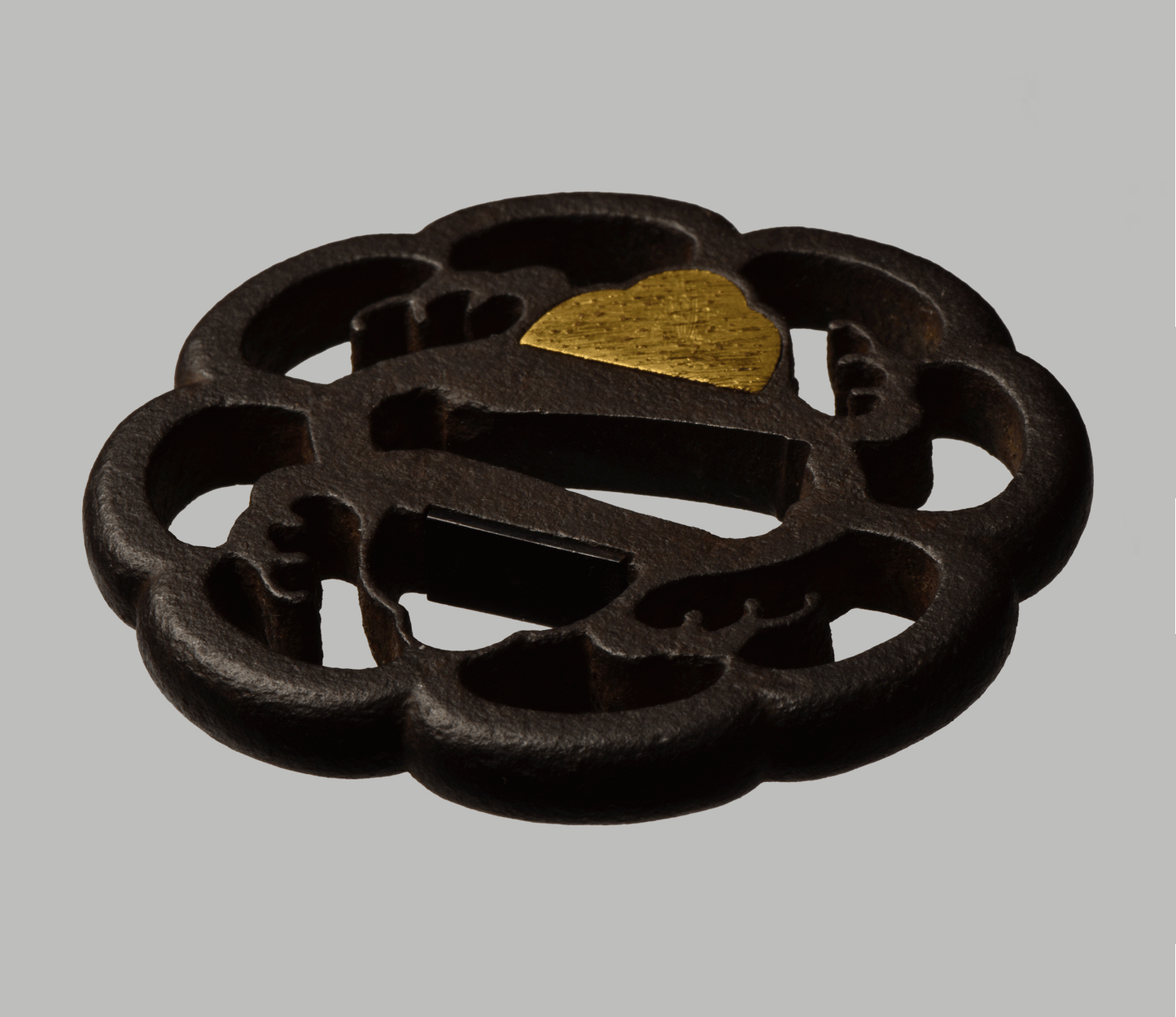Tsuba - Mokko , Nami waves - antique Edo Japan