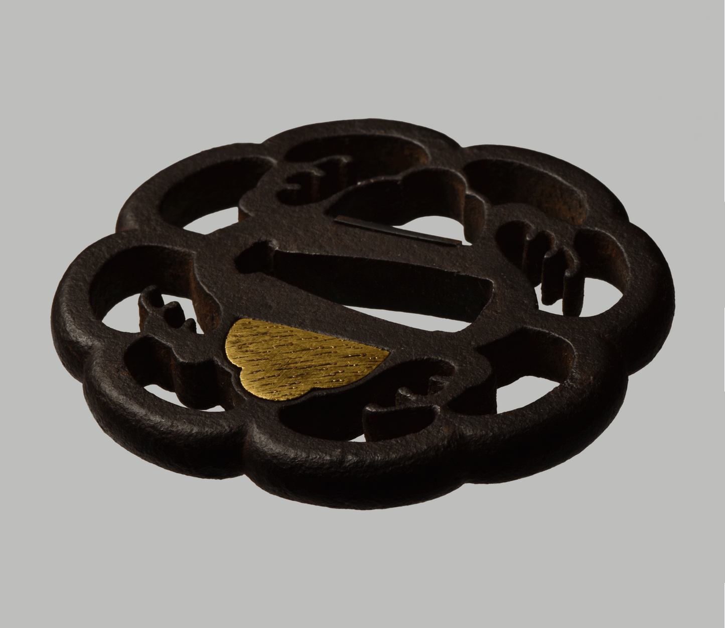 Tsuba - Mokko , Nami waves - antique Edo Japan