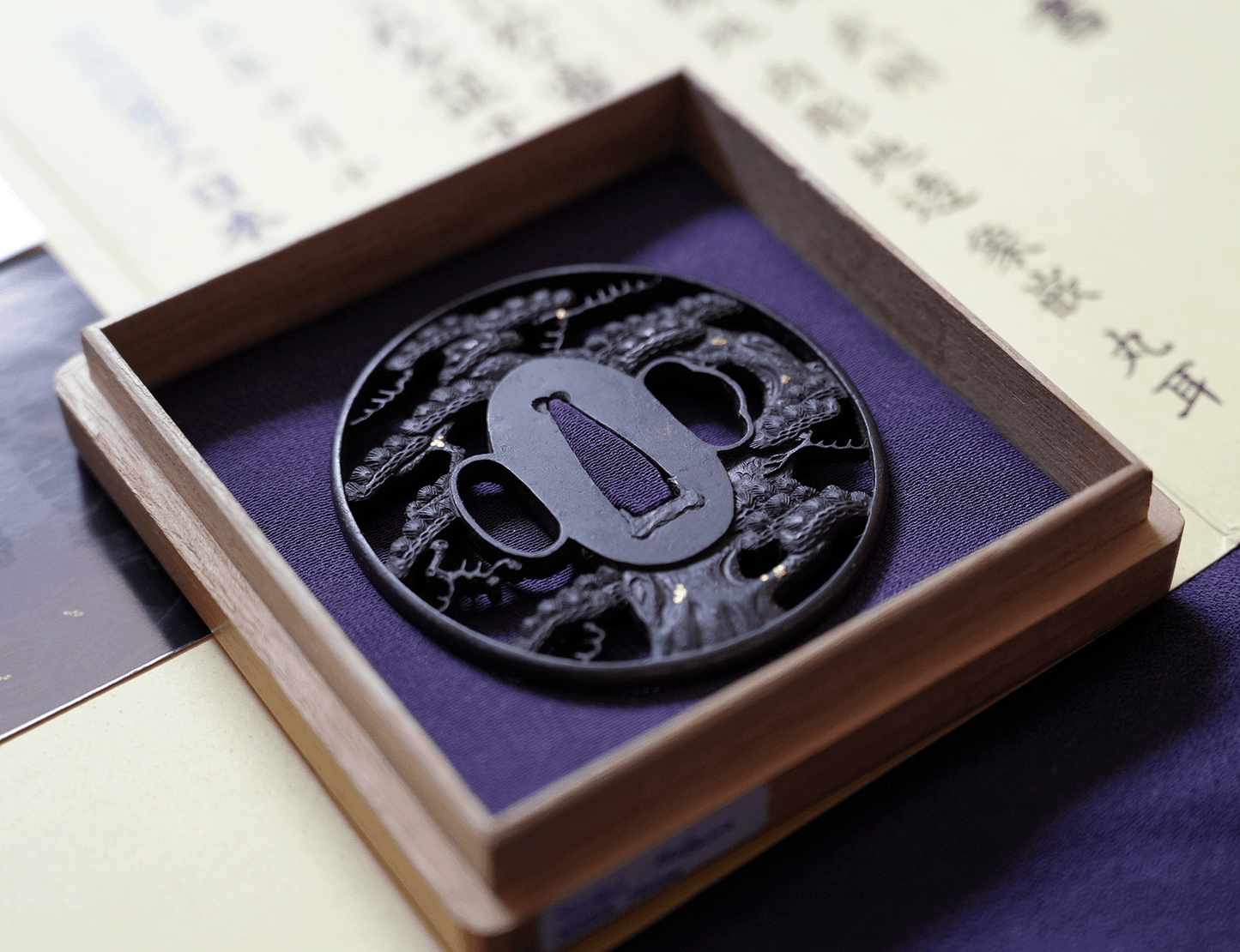 - Tsuba – Bushū School (probably Yanagawa School) - Oimatsune