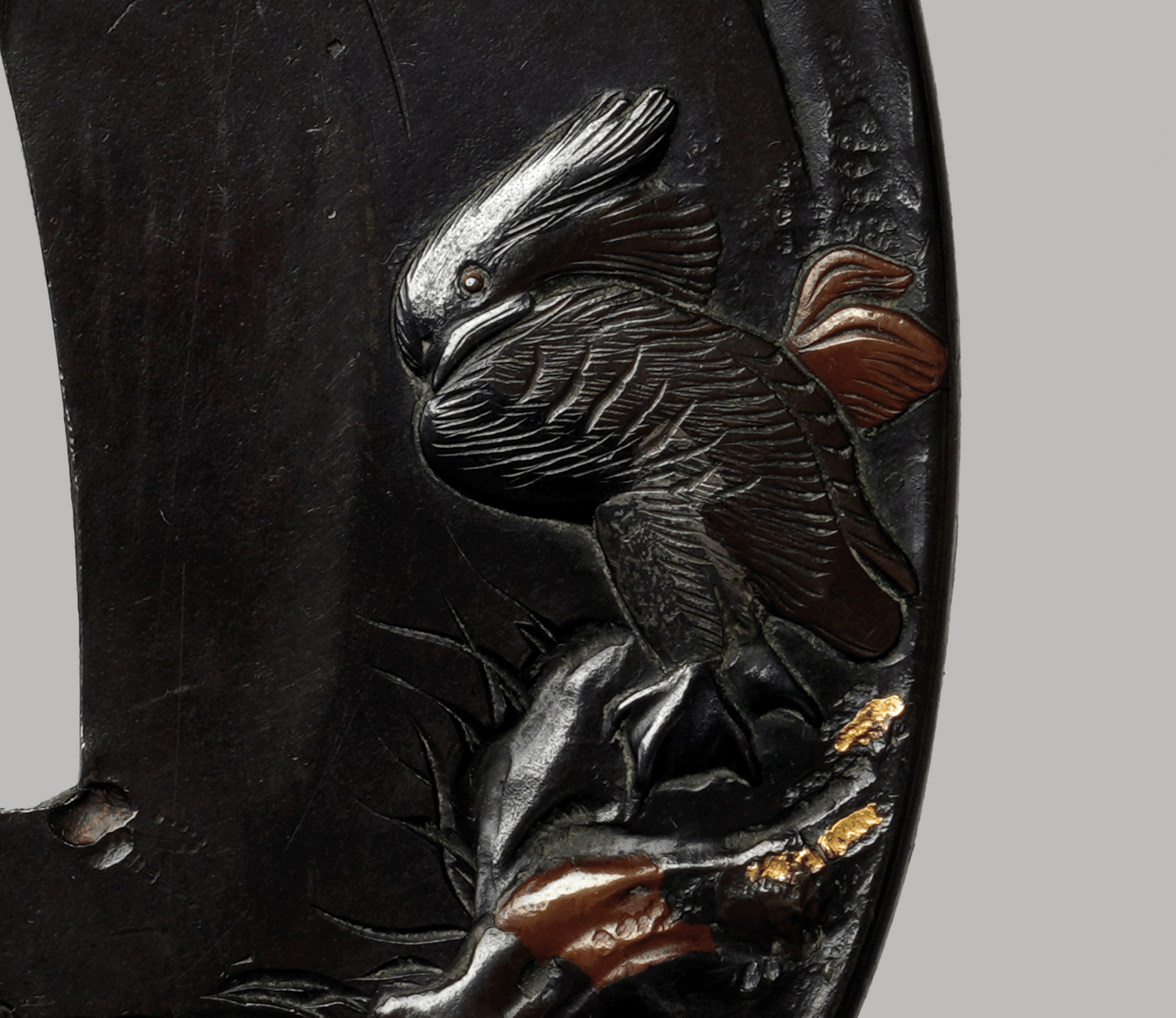 - Tsuba - Edo Mito 無銘(水戸) Willow and waterfowl - NBTHK Tokubetsu Hozon