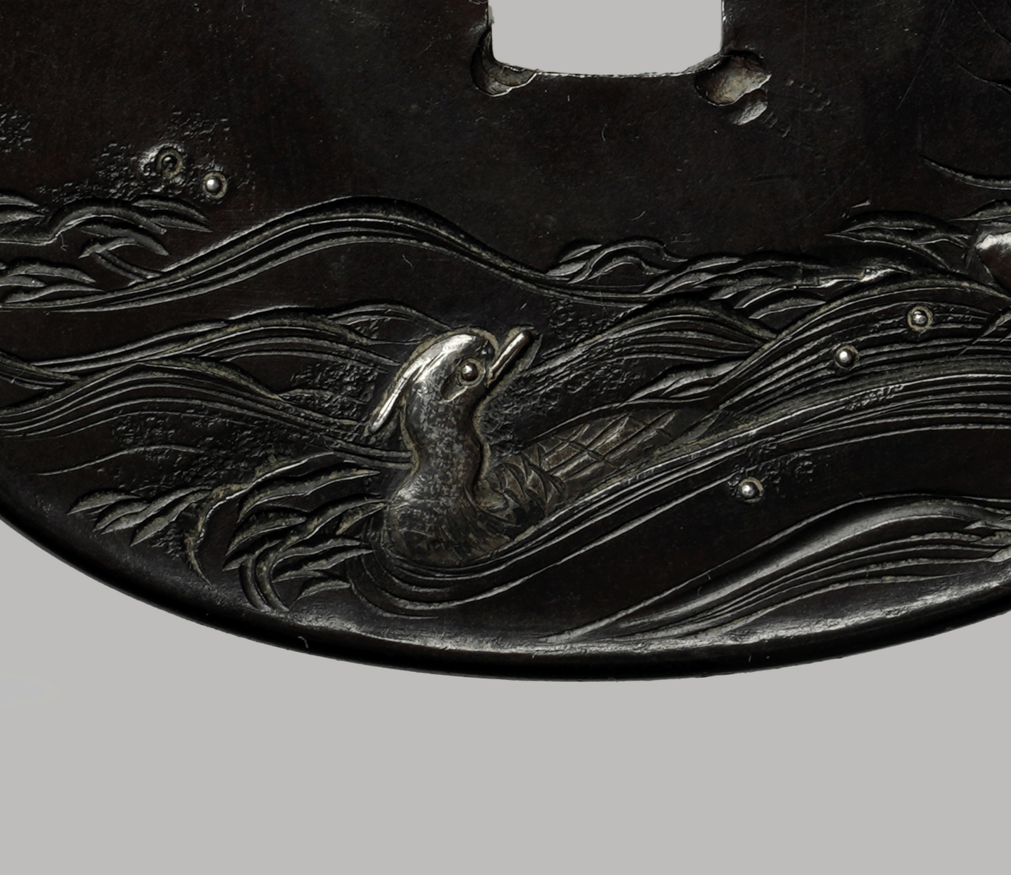 - Tsuba - Edo Mito 無銘(水戸) Willow and waterfowl - NBTHK Tokubetsu Hozon