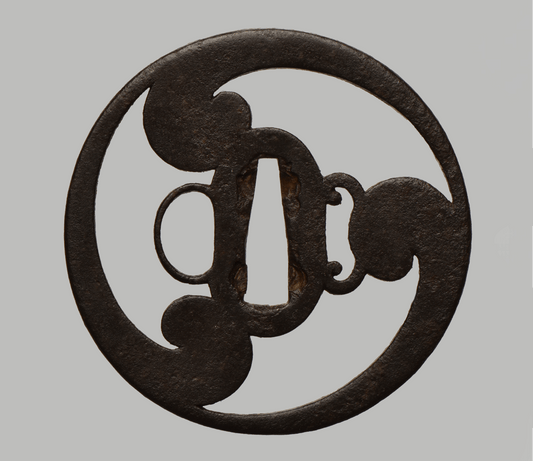 Tsuba - Kō-Shōami Tomoe - antique Momoyama Japan