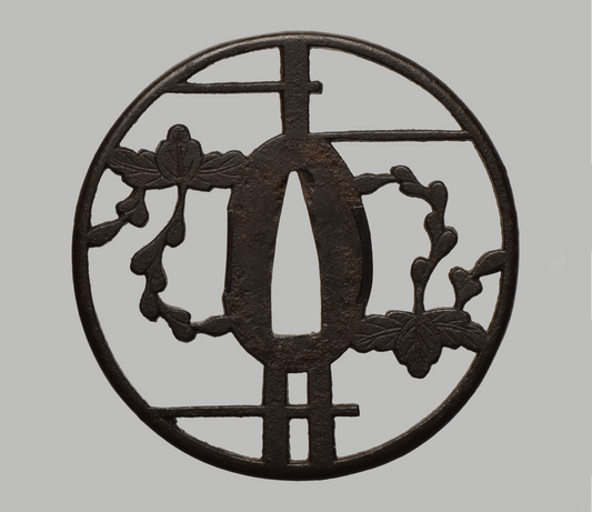 Tsuba - Nishigaki or Kyo Sukashi - antique Japan