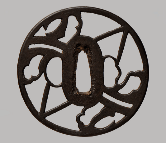 - Tsuba - Edo Owari - Kariane waves, geometric pattern