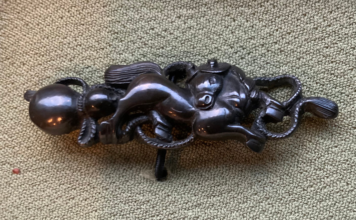 Menuki - Kyoto Horses an gourd - Goto style