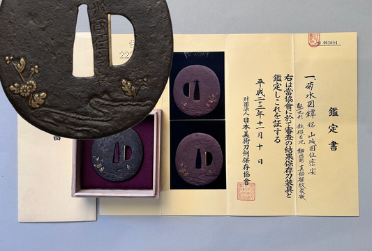 Tsuba - Myochin - Muneyasu, 10th Master NBTHK Zertifikat Hozon