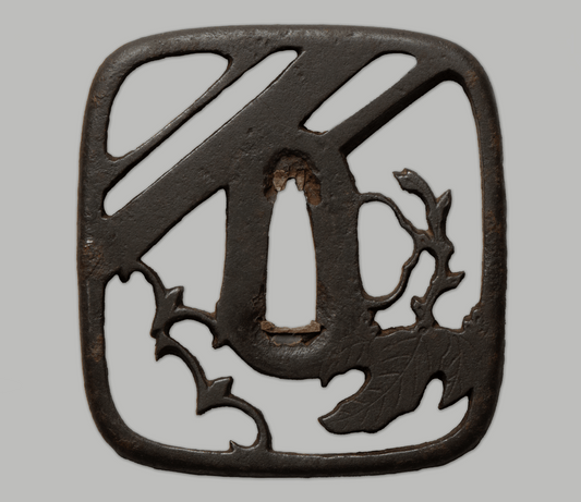 Tsuba - Akasaka around III Generation - Karigane, Kiri
