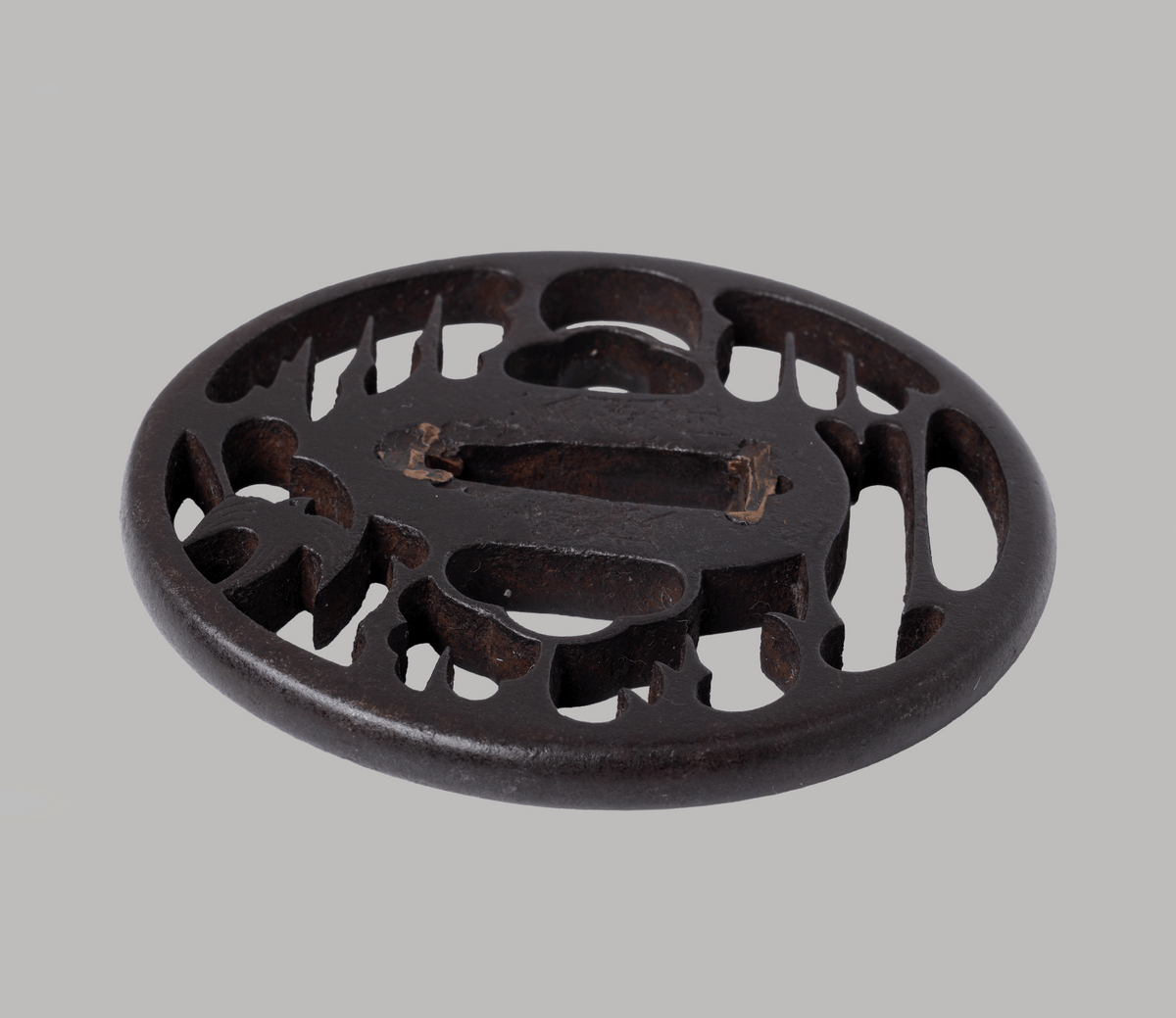 Tsuba Akasaka birds clouds - signed Tadatoki Bushu ju Akasaka