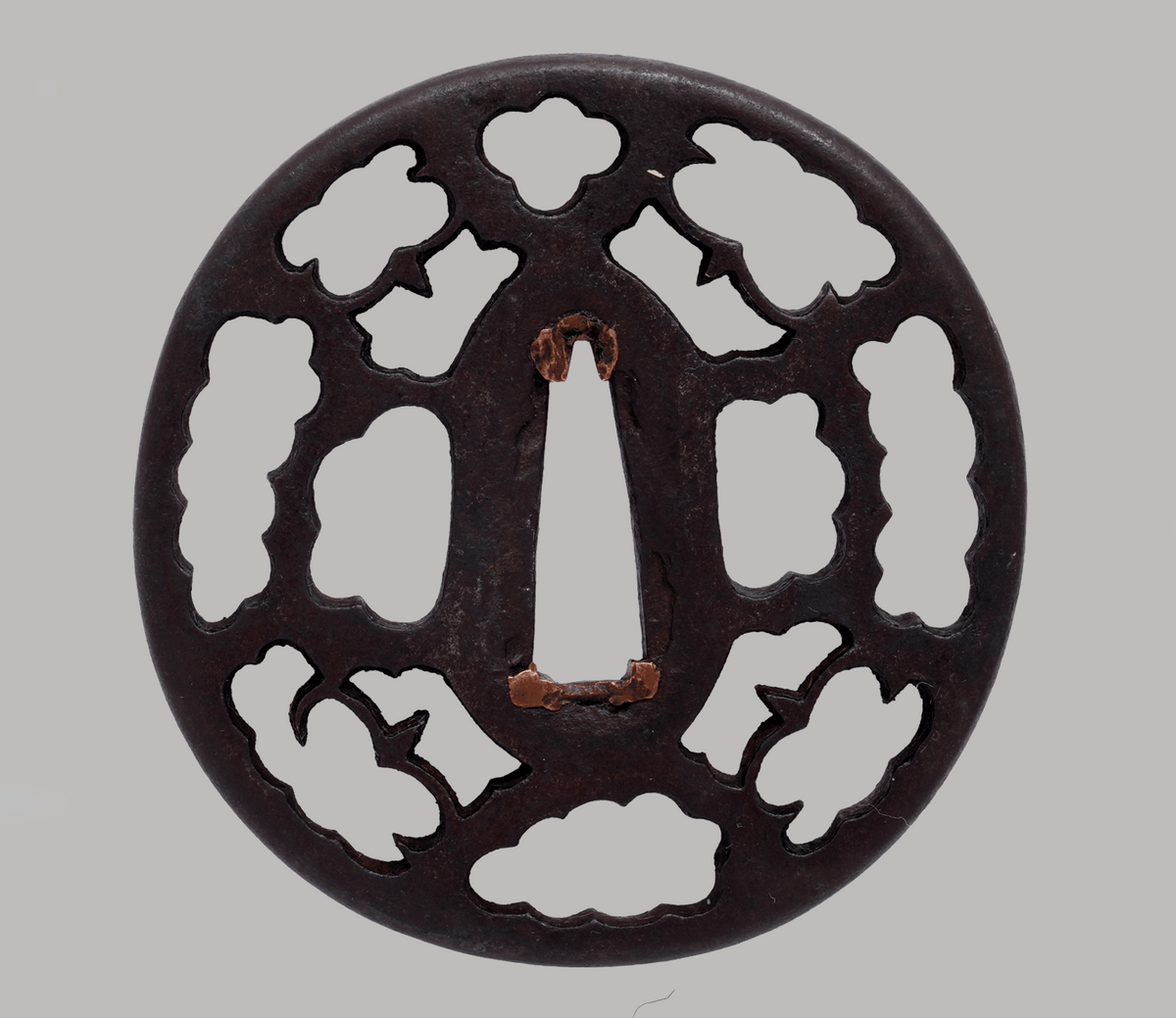 Tsuba Akasaka Karigane clouds - Owari taste + box, cushion