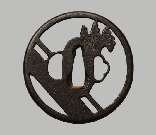 Tsuba - Higo Kirimon 5-7-5 with Taste of Akasaka