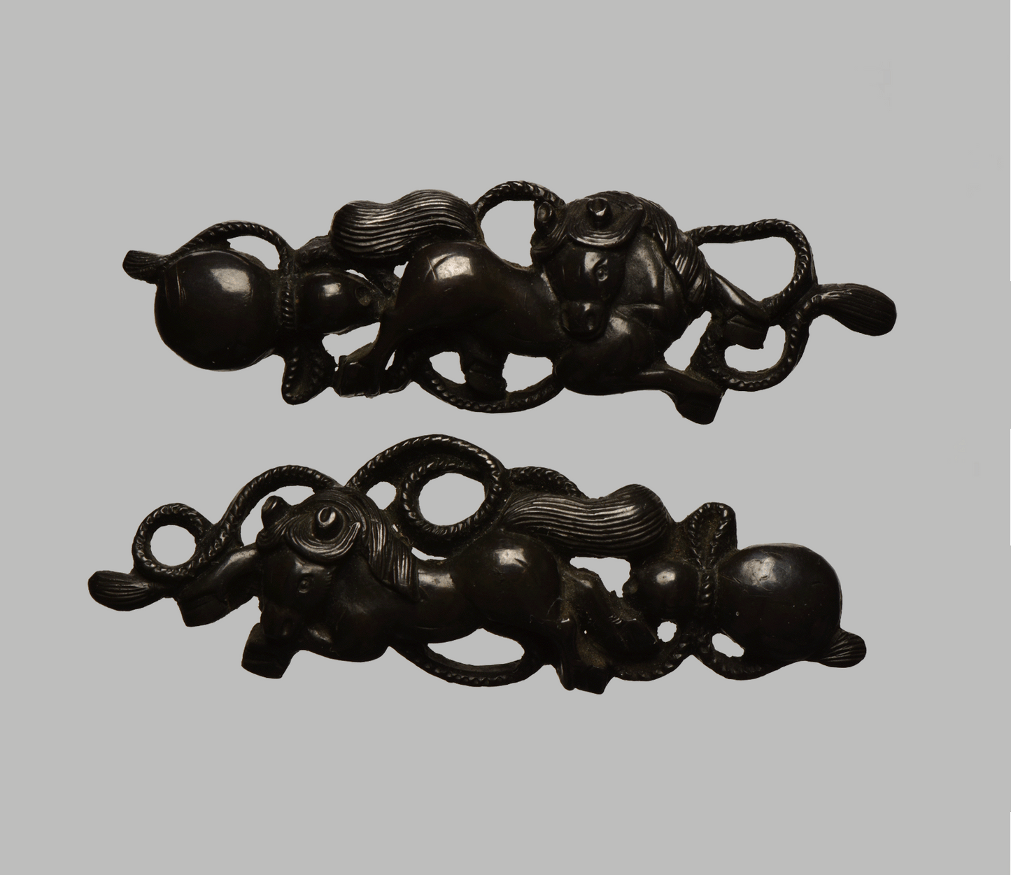 Menuki - Kyoto Horses an gourd - Goto style