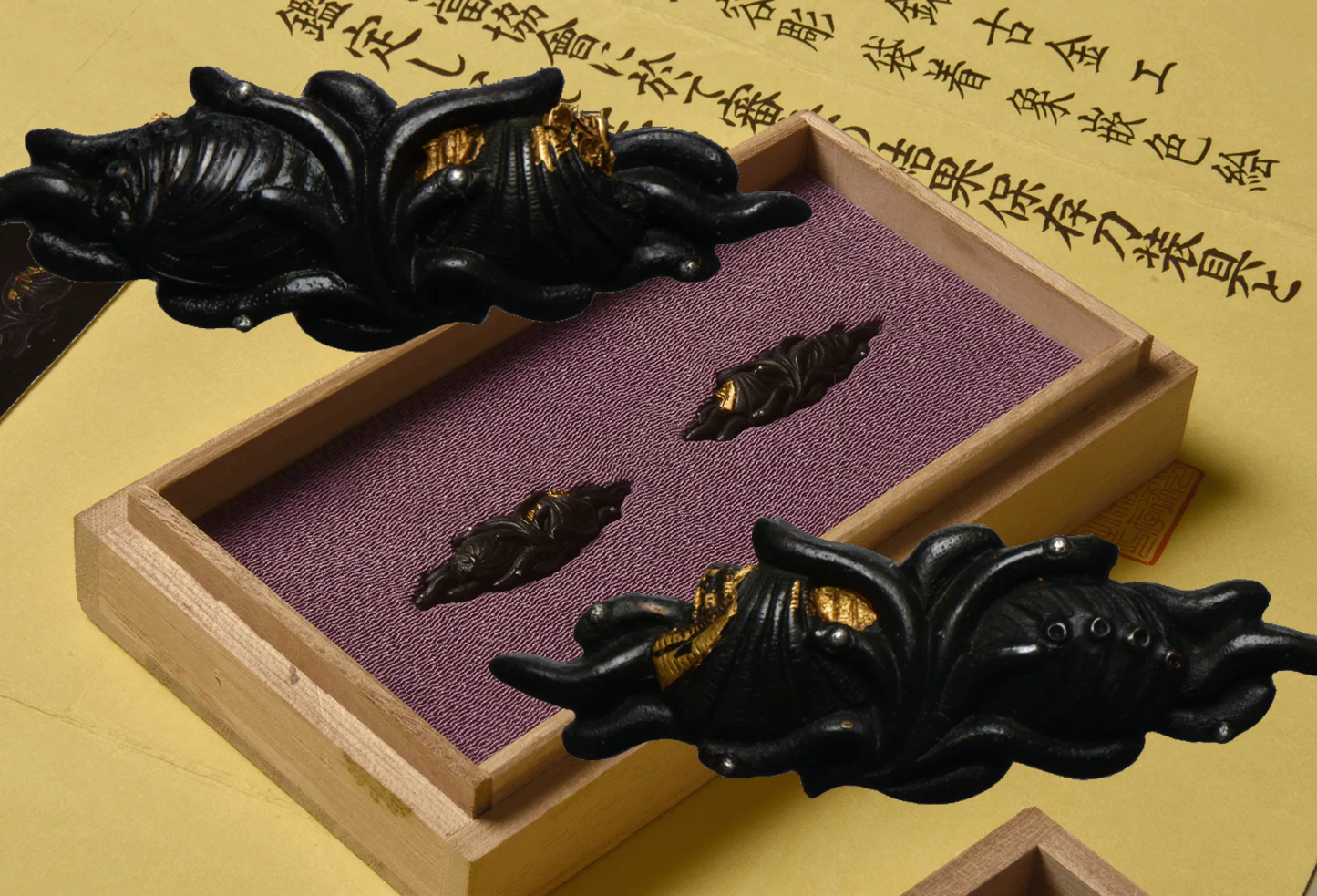 Menuki - Ko-Kinko Menuki Fruit de mer NBTHK Hozon