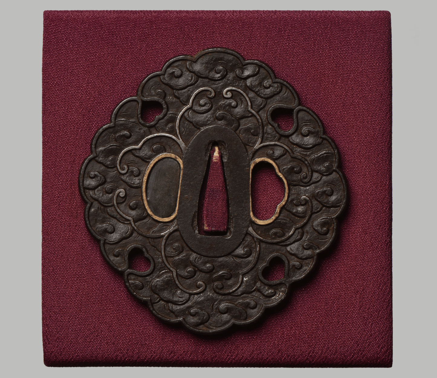 Tsuba - Futakoyama kumo-mon (雲文) NBTHK Hozon certificate