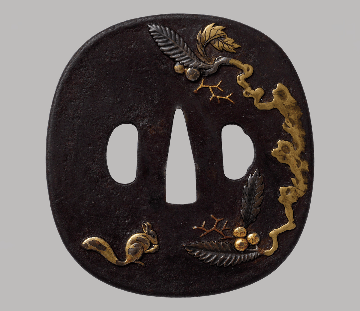 Tsuba den Higo - Squirrel Motive
