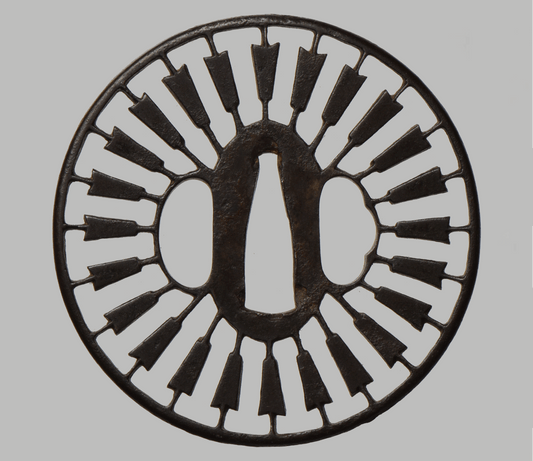 - Tsuba - Kacchushi 24 arrows - rising sun motive