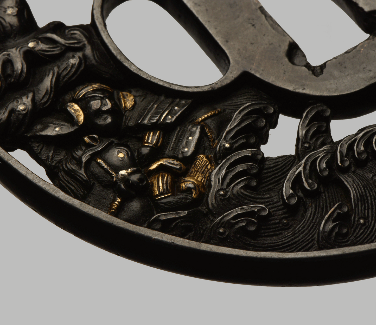 - Tsuba - Battle of Kojima 1184, Genpai wars, Shakudo, Ko-Kinko, Early Edo