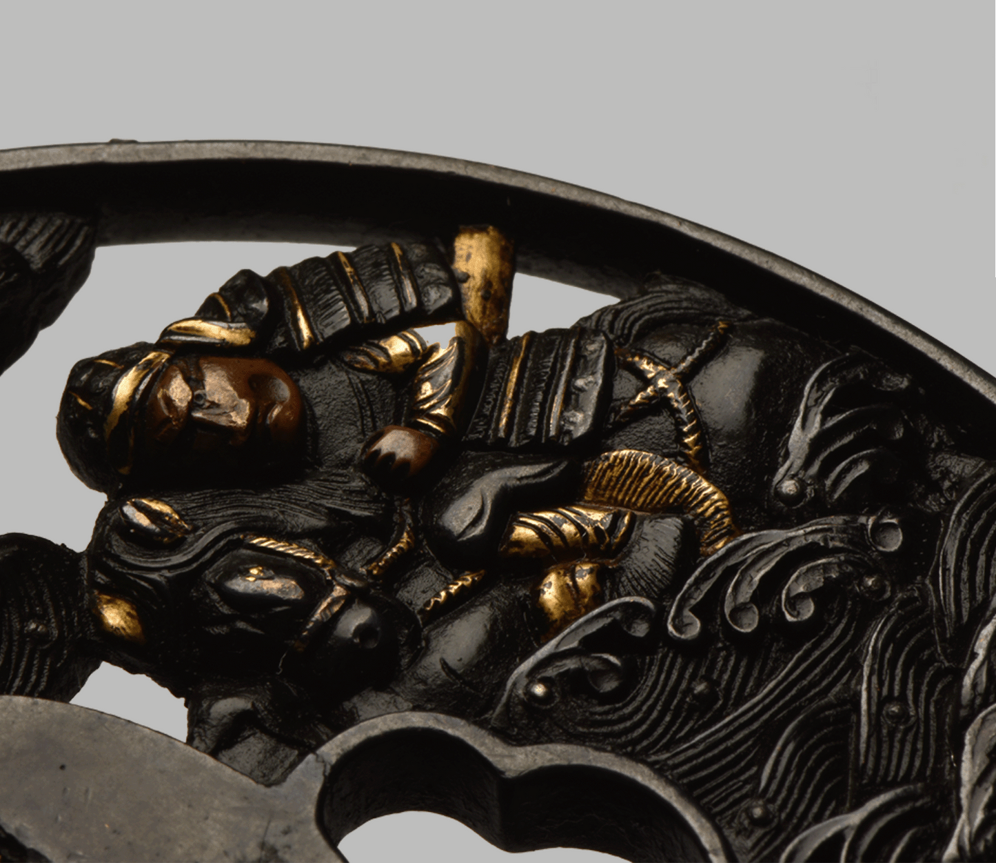 - Tsuba - Battle of Kojima 1184, Genpai wars, Shakudo, Ko-Kinko, Early Edo