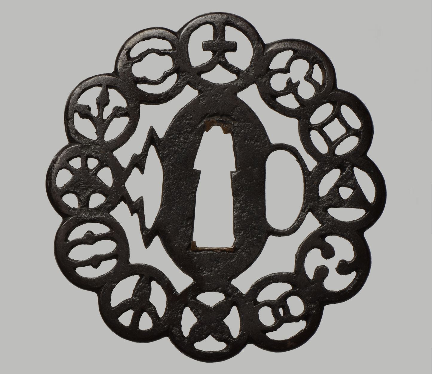 - Tsuba - Owari Sukashi with Matsudaira Aoi Mon (三つ葉葵)