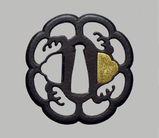 Tsuba - Mokko , Nami waves - antique Edo Japan
