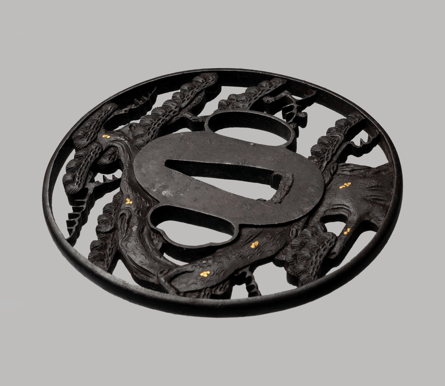 - Tsuba – Bushū School (probably Yanagawa School) - Oimatsune